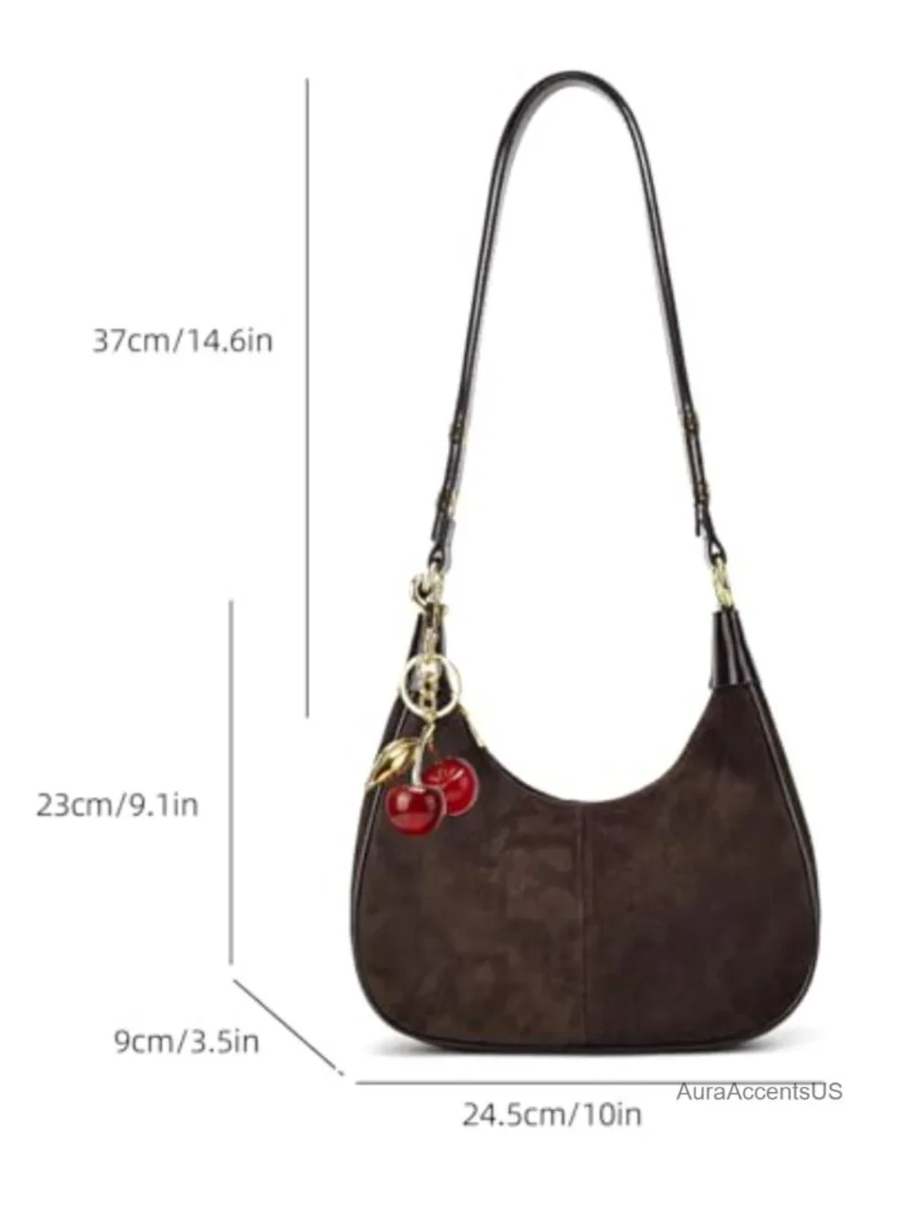 Small Crescent Hobo Bag Crossbody Shoulder Purse Faux Leather